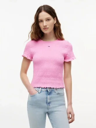 T-shirt froncé ajusté Tommy Jeans