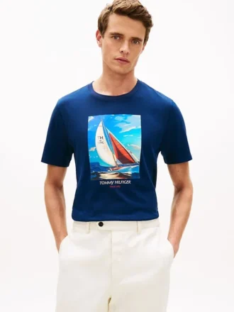 T-shirt Hilfiger à imprimé photo de voile
