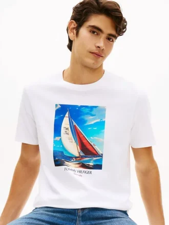 T-shirt Hilfiger à imprimé photo de voile