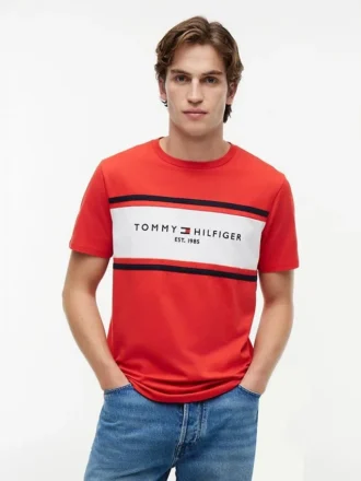 T-shirt Hilfiger à logo et rayures