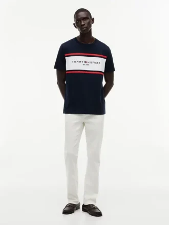 T-shirt Hilfiger à logo et rayures