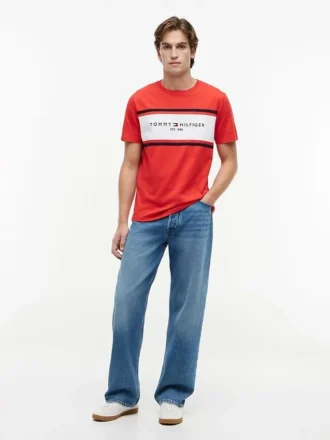 T-shirt Hilfiger à logo et rayures