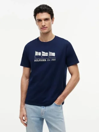 T-shirt Hilfiger à logo mult drapeaux