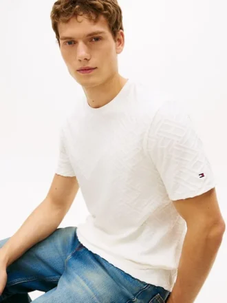 T-shirt jacquard à motif drapeau intégral