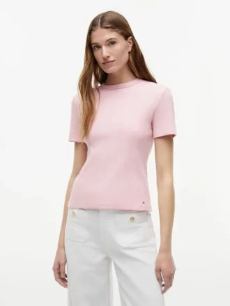 T-shirt léger en maille côtelée
