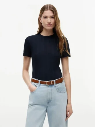T-shirt léger en maille côtelée