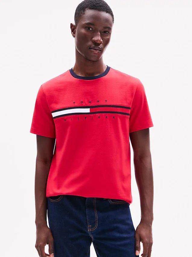 T-shirt à logo drapeau brodé T-shirt à logo drapeau brodé