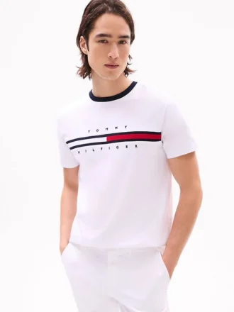 T-shirt à logo drapeau brodé