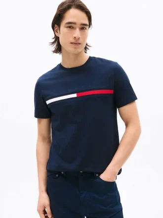 T-shirt à logo drapeau brodé