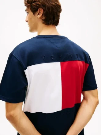T-shirt à logo drapeau dans le dos, coupe décontractée