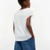 T-shirt à logo floral en paillettes pour enfants