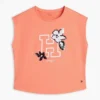 T-shirt à logo floral en paillettes pour enfants