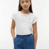 T-shirt à manches bordées de dentelle pour enfants