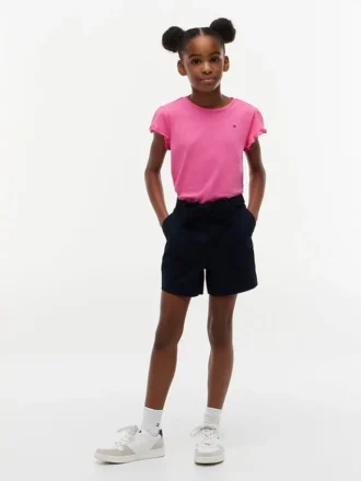 T-shirt à manches bordées de dentelle pour enfants