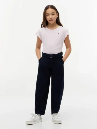 T-shirt à manches bordées de dentelle pour enfants