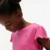T-shirt à manches bordées de dentelle pour enfants