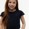 T-shirt à manches bordées de dentelle pour enfants