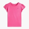 T-shirt à manches bordées de dentelle pour enfants