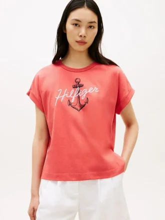 T-shirt à manches dolman Hilfiger avec logo Anchor
