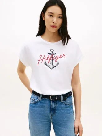 T-shirt à manches dolman Hilfiger avec logo Anchor