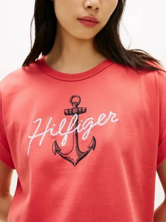 T-shirt à manches dolman Hilfiger avec logo Anchor
