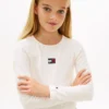 T-shirt à manches longues et col rond avec logo en relief pour enfants