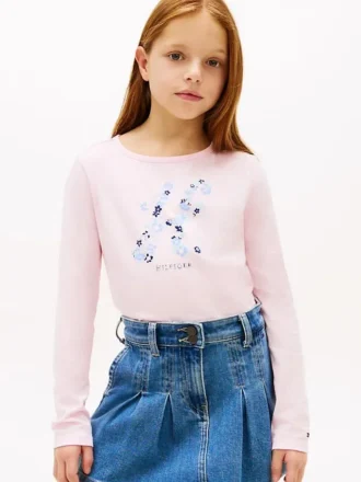 T-shirt à monogramme floral pour enfants T-shirt à monogramme floral pour enfants