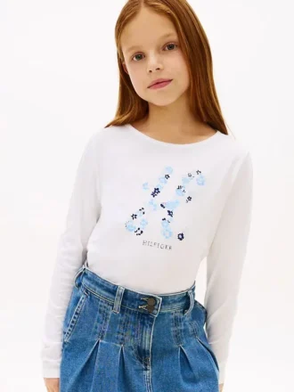 T-shirt à monogramme floral pour enfants T-shirt à monogramme floral pour enfants