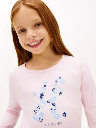T-shirt à monogramme floral pour enfants T-shirt à monogramme floral pour enfants
