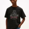 T-shirt à motif Hilfiger Crest en coton flammé T-shirt à motif Hilfiger Crest en coton flammé