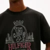 T-shirt à motif Hilfiger Crest en coton flammé T-shirt à motif Hilfiger Crest en coton flammé