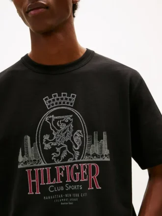 T-shirt à motif Hilfiger Crest en coton flammé