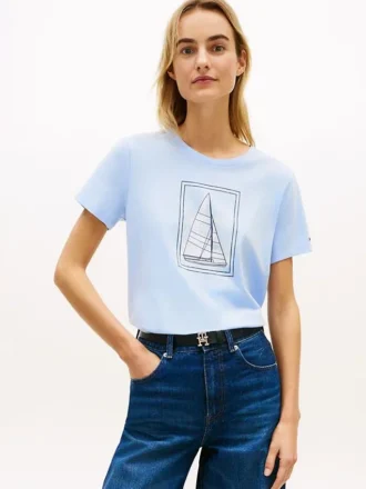 T-shirt à motif voilier
