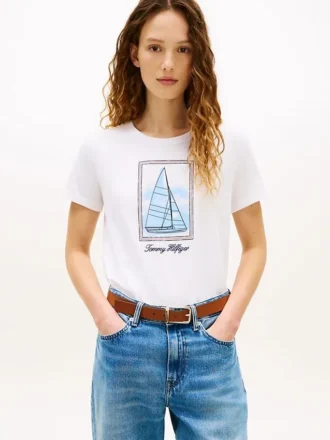 T-shirt à motif voilier