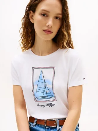 T-shirt à motif voilier