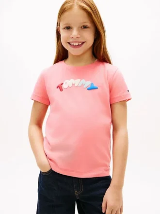 T-shirt multicolore à logo en relief pour enfants
