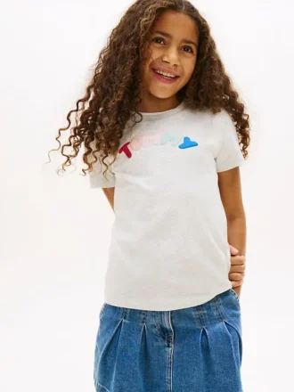 T-shirt multicolore à logo en relief pour enfants