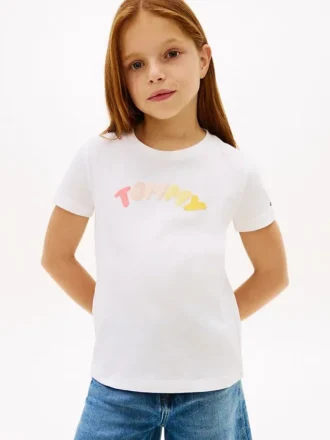 T-shirt multicolore à logo en relief pour enfants T-shirt multicolore à logo en relief pour enfants
