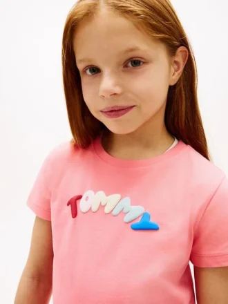 T-shirt multicolore à logo en relief pour enfants
