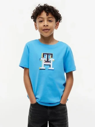 T-shirt multicolore à monogramme pour enfant