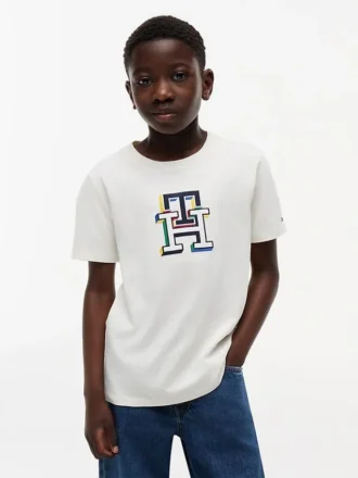 T-shirt multicolore à monogramme pour enfant