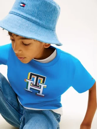 T-shirt multicolore à monogramme pour enfant