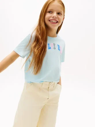 T-shirt multicolore pour enfants avec logo Hilfiger