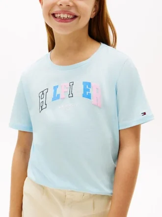 T-shirt multicolore pour enfants avec logo Hilfiger