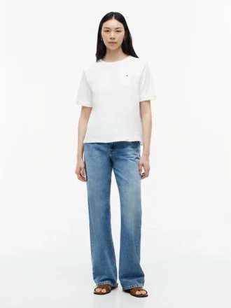 T-shirt à nouer dans le dos en mélange de matières