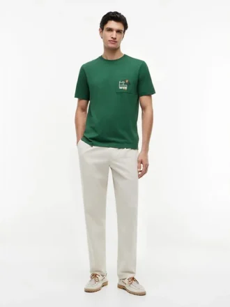 T-shirt à poche avec logo drapeau floral