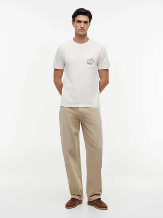 T-shirt à poche avec logo drapeau floral