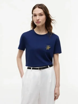 T-shirt à poche avec monogramme brodé