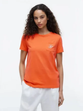 T-shirt à poche avec monogramme brodé