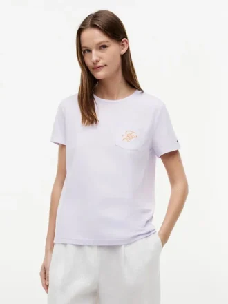 T-shirt à poche avec monogramme brodé